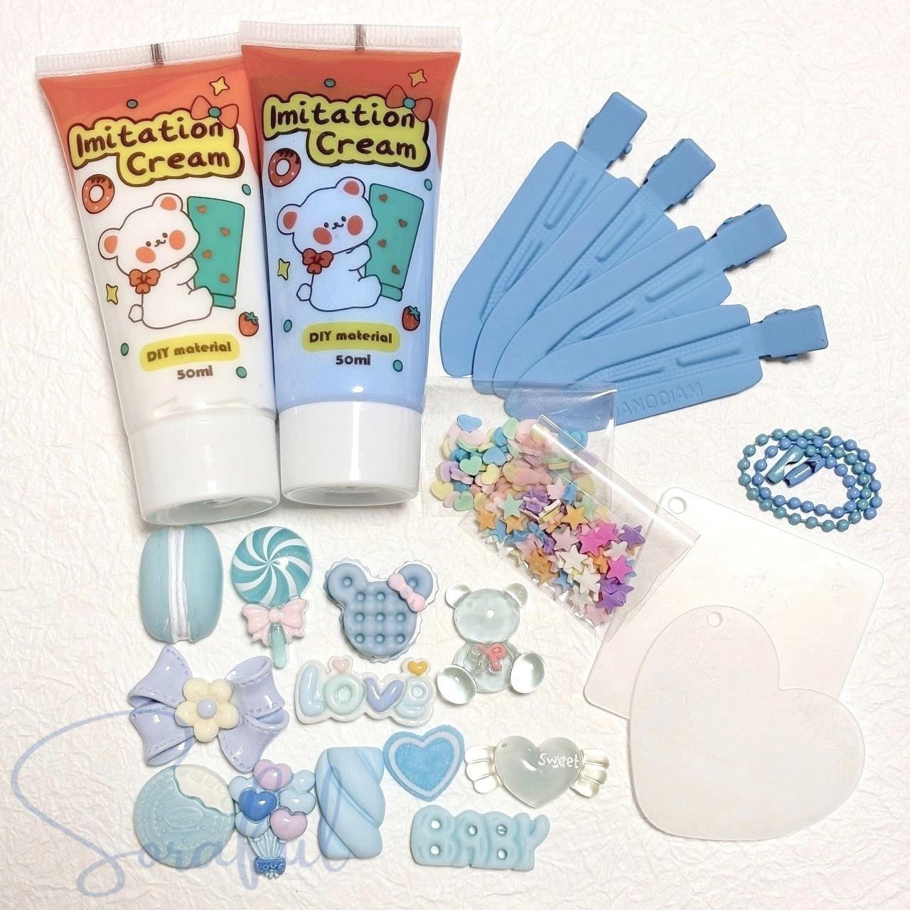 【キット】ホイップデコキット　樹脂粘土　前髪クリップ　ヘアピン　アクリルプレート【デコパーツ】KIT-0001 | 5枚目