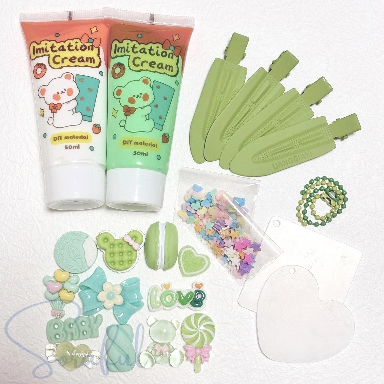 【キット】ホイップデコキット　樹脂粘土　前髪クリップ　ヘアピン　アクリルプレート【デコパーツ】KIT-0001 | 6枚目