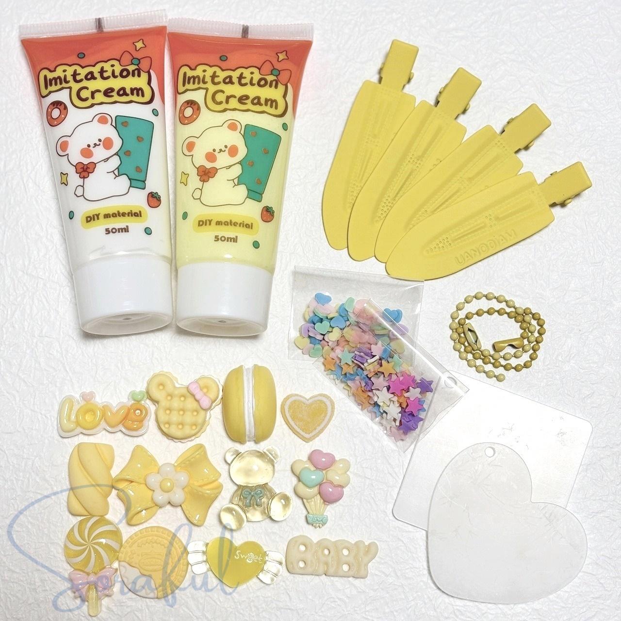 【キット】ホイップデコキット　樹脂粘土　前髪クリップ　ヘアピン　アクリルプレート【デコパーツ】KIT-0001 | 7枚目